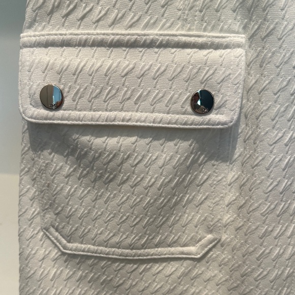 Tommy Hilfiger Cream Sleeveless Textured Midi Shift Dress - Picture 3 of 3